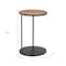 Homeroots 25" Brown and Black Wood and Iron Round Pedestal End Table 632663 - alternate 8