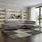 Homeroots Light Gray Italian Leather L Shaped Two Piece Sofa and Chaise Sectional 565012 - alternate 6