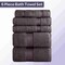 Lavish Home Bathroom Towels Set, Bathroom Accessories, Charcoal, Set of 6 67-0016-CH - alternate 5