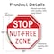 Signmission Stop Nut-free Zone, 10 inch X 10 inch, Vinyl Decal, 2PK OC-D-2PACK-10-119 - alternate 4