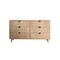 Homeroots 59" Natural Six Drawer Double Dresser 490831 - alternate 1