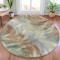 Homeroots 8' Pewter And Silver Round Abstract Washable Indoor Outdoor Area Rug 631349 - alternate 6
