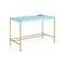 Homeroots 42" Baby Blue and Gold Writing Desk 491507 - alternate 1
