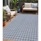 Homeroots 5' X 8' Navy Blue And Ivory Geometric Washable Indoor Outdoor Area Rug 595572 - alternate 1