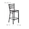 Flash Furniture Black Ladder Stool-Wal Seat, PK2 2-XU-DG697BLAD-BAR-WALW-GG - alternate 9
