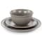 Gibson Home Siam 12 Piece Round Stoneware Dinnerware Set in Warm Grey 135256.12 - alternate 6