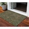 Homeroots 3' X 5' Emerald Brown And Red Floral Washable Indoor Outdoor Area Rug 604589 - alternate 1