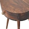 Homeroots 22" Walnut Solid Wood Round One Drawer Nightstand 651545 - alternate 9