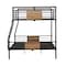 Homeroots Black And Sand Full XL Over Queen Metal Bunk Bed 286144 - alternate 6
