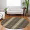 Homeroots 8' Brown Taupe And Plum Round Plaid Washable Indoor Outdoor Area Rug 613959 - alternate 6