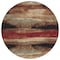 Homeroots 8' Brown Beige And Burgundy Round Abstract Washable Indoor Outdoor Area Rug 612529 - alternate 9