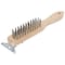 Prosource Wire Brush with Scraper, 2-7/8 in L Trim, Metallic Bristle, 1 in W Brush, 11-1/2 in OAL WB01411S - alternate 3