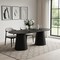 Homeroots 86" Black Wood Double Pedestal Base Oval Dining Table 720676 - alternate 5
