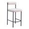 Homeroots Set of Two 26" Ivory and Black Faux Shearling and Steel Low Back Counter Height Bar Chairs, 2PK 555751 - alternate 6