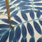 Homeroots 5' Navy Blue And Beige Round Palm Leaf Indoor Outdoor Area Rug 546650 - alternate 9