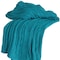 Homeroots 50" X 60" Teal Blue Cotton Cable Knitted Striped Throw Blanket 518772 - alternate 4