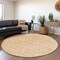 Homeroots 8' Peach And Ivory Round Abstract Washable Indoor Outdoor Area Rug 598994 - alternate 6