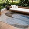 Homeroots 8' X 10' Denim Blue Brown And Beige Geometric Washable Indoor Outdoor Area Rug 604908 - alternate 1