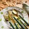 Mepra Fantasia Ice Gold Flatware Set - 5 Pieces - Forest Green 10V622005OI - alternate 3