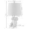 Jonathan Y Kairi 21" Modern Shabby Chic Resin/Iron Happy Elephant LED Kids' Table Lamp with Phone Stand, White JYL4060A - alternate 13