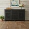 Homeroots 66in Black Distressed Solid Wood Carved Floral Six Drawer Sideboard With Two Doors 521378 - alternate 8