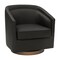 Flash Furniture Dean Club Style Commercial Barrel Accent Armchair, 360 Degree Swivel Metal Base and Sloped Armrests BS-AC22-064-BLKPU-GG - alternate 1