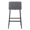 Homeroots Set of Two 30" Gray And Black Fabric And Steel Bar Height Bar Chairs 555744 - alternate 9