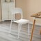 Fabulaxe Modern Plastic Outdoor Dining Chair with Open Curved Back, White Set of 4 QI004227.WT.4 - alternate 10