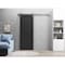 Sartodoors Sturdy Barn Door 32 x 80in, Quadro 4111 Matte Black, 6.6FT Rail Hangers Heavy Hardware Set QUADRO4111BD-B-BLK-32 - alternate 1