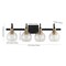 Jonathan Y Marais 29.75" 4-Light Iron/Glass Rustic Vintage LED Vanity Light, Black/Brass Gold JYL3529A - alternate 16