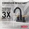 Delta Nicoli Two Handle Centerset Bathroom Faucet, 6.63 in, Matte Black / Champagne Bronze 25749LF-GZ - alternate 6