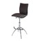 Homeroots Set of Two Brown and Silver Metal and Faux Leather Low Back Adjustable Height Bar Chairs, 2PK 555025 - alternate 1