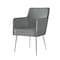 Homeroots Set of Two Light Gray And Silver Upholstered Velvet Dining Arm Chairs 535391 - alternate 9