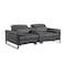 Homeroots 90in Dark Gray and Black Italian Leather Power Reclining Loveseat With Storage 720560 - alternate 1