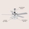 Jonathan Y Kristie 52" 3-Light Crystal/Metal Modern Glam Drum LED Ceiling Fan With Remote, Chrome JYL9709A - alternate 14