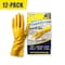 Power Clean DISPOSABLE LATEX GLOVES - 12in - 14 MIL - MEDIUM - YELLOW - 12PK KG12M-12 - alternate 5