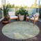 Homeroots 8' Mint Green And Gray Round Floral Washable Indoor Outdoor Area Rug 604080 - alternate 9
