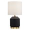 Homeroots 15" Black and Gold Ceramic Cylinder Table Lamp With White Drum Shade 546105 - alternate 9