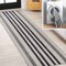 Jonathan Y Vichy Geometric Striped Non-Slip Machine-Washable Ivory/Dark Gray 2 ft. x 8 ft. Runner Rug WSH122B-28 - alternate 1