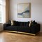 Homeroots Black Velvet Modular Curved Two Piece Sectional With Toss Pillows 643961 - alternate 1