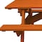 Homeroots 94" Redwood Solid Wood Outdoor Picnic Table with Umbrella Hole 525024 - alternate 6