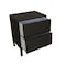 Homeroots 24" Black Two Drawer Faux Wood Nightstand 533815 - alternate 6