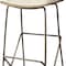 Homeroots 30" Cream and Gold Iron and Fabric Backless Bar Height Bar Chair 605918 - alternate 3