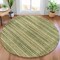 Homeroots 8' Green And Beige Round Striped Washable Indoor Outdoor Area Rug 631493 - alternate 6