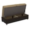 Homeroots 54" Camel Espresso and Silver Chenille And Faux Leather Tufted Storage Ottoman 608922 - alternate 9