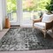 Homeroots 10' X 14' Charcoal Ikat Washable Indoor Outdoor Area Rug 576982 - alternate 9