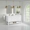James Martin Vanities 60 in. Double Vanity, Bright White, w/Single Hole 3 CM White Zeus Quartz Top & Backsplash 330-V60D-BW-1WZ - alternate 5