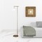 Homeroots 68" Brass Reading Floor Lamp With White Frosted Glass Globe Shade 523520 - alternate 8