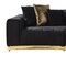 Homeroots Black Velvet Curved Three Piece Sectional With Toss Pillows 643880 - alternate 9