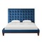Homeroots Navy Blue Solid Wood King Tufted Upholstered Velvet Bed 544756 - alternate 9